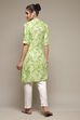 Lime Green LIVA Straight Kurta image number 4
